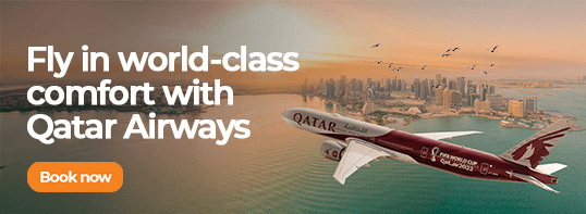 Qatar Airways Boeing 777 in flight